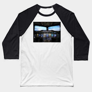 Airbus A380 Cockpit Baseball T-Shirt